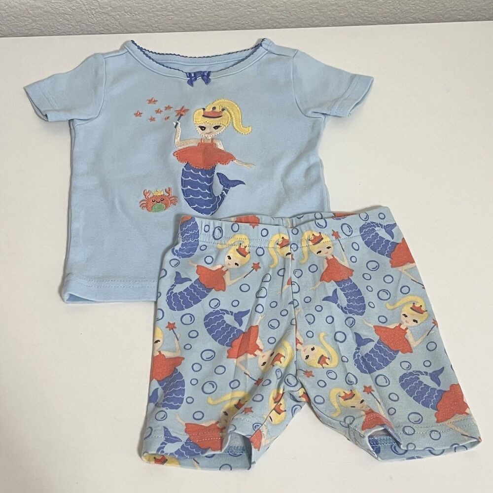 Gymboree Fairy Mermaid Magic Pajamas Shorts 2-Pc Set Girls Size 6-12 Months